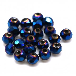 Бусины рондели 4*3мм (синий гальваника непрозрачный)